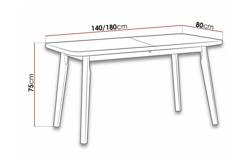 Matbord Patrickswell 80 cm - Vit - Matbord & köksbord