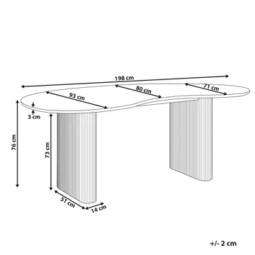 Matbord Peery 198 cm - Vit - Möbler - Bord & matgrupp - Matbord & köksbord