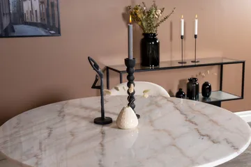 Admira Matbord 106 cm Runt Marmor med 4 st Valera Matstol - Beige / Marmor - Möbler - Bord & matgrupp - Matgrupp