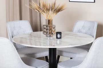 Admira Matgrupp 106 cm inkl 4 Valera Stolar - Vit/Svart/Grå - Möbler - Bord & matgrupp - Matgrupp