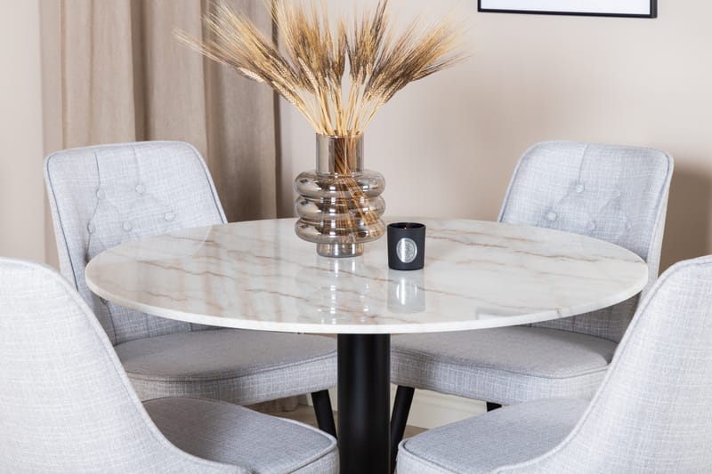 Admira Matgrupp 106 cm inkl 4 Valera Stolar - Vit/Svart/Grå - Möbler - Bord & matgrupp - Matgrupp