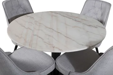 Admira Matgrupp 106 cm inkl 4 Valera Stolar - Vit/Svart/Grå - Möbler - Bord & matgrupp - Matgrupp