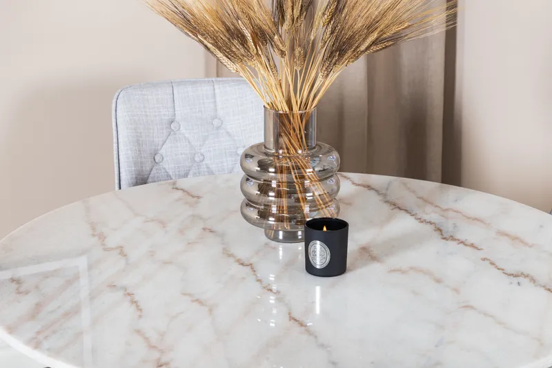 Admira Matgrupp 106 cm inkl 4 Valera Stolar - Vit/Svart/Grå - Möbler - Bord & matgrupp - Matgrupp