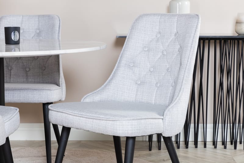 Admira Matgrupp 106 cm inkl 4 Valera Stolar - Vit/Svart/Grå - Möbler - Bord & matgrupp - Matgrupp