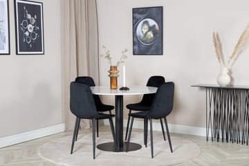 Admira Matgrupp 106 cm Rund inkl 4 Ypas Stolar - Marmor/Vit/Svart - Möbler - Bord & matgrupp - Matgrupp