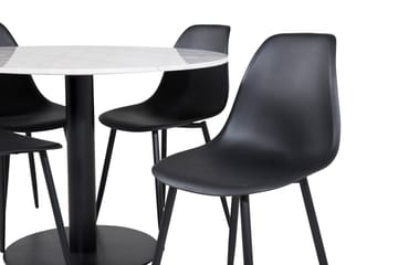 Admira Matgrupp 106 cm Rund inkl 4 Ypas Stolar - Marmor/Vit/Svart - Möbler - Bord & matgrupp - Matgrupp