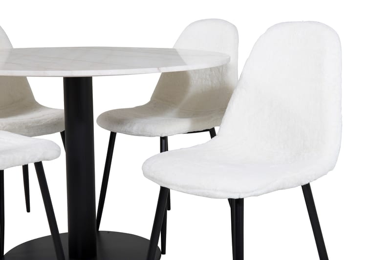 Admira Matgrupp 106 cm Rund inkl 4 Ypas Stolar - Marmor/Vit/Svart - Möbler - Bord & matgrupp - Matgrupp
