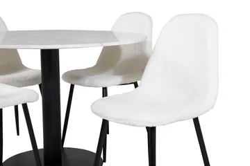 Admira Matgrupp 106 cm Rund inkl 4 Ypas Stolar - Marmor/Vit/Svart - Möbler - Bord & matgrupp - Matgrupp