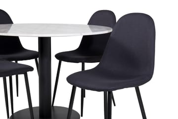Admira Matgrupp 106 cm Rund inkl 4 Ypas Stolar - Marmor/Vit/Svart - Möbler - Bord & matgrupp - Matgrupp