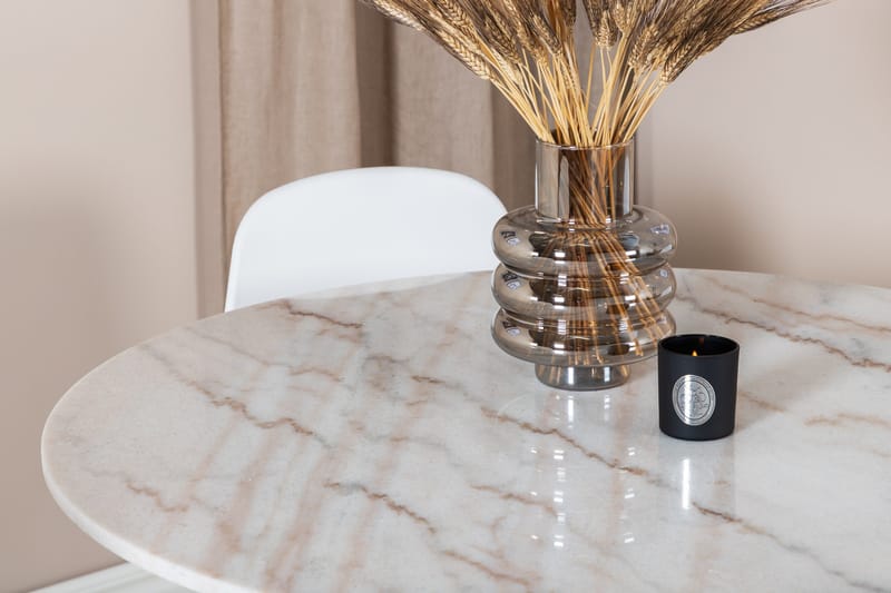 Admira Matgrupp 106 cm Runt Marmor inkl 4 Kullersbro Stolar - Vit/Svart - Möbler - Bord & matgrupp - Matgrupp