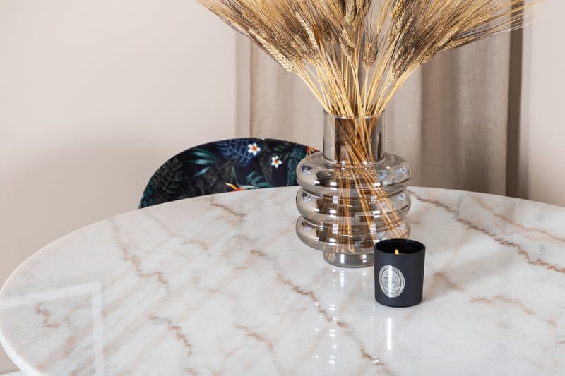 Admira Matgrupp 106 cm Runt Marmor inkl 4 Sedavi Stolar - Vit/Svart/Blå - Möbler - Bord & matgrupp - Matgrupp