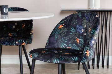 Admira Matgrupp 106 cm Runt Marmor inkl 4 Sedavi Stolar - Vit/Svart/Blå - Möbler - Bord & matgrupp - Matgrupp