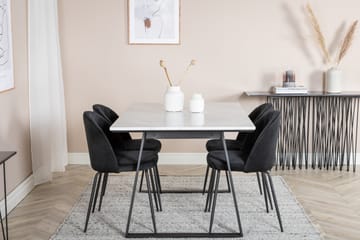 Admira Matgrupp 140 cm inkl 4 Foyos Stolar - Marmor/Vit/Svart - Möbler - Bord & matgrupp - Matgrupp