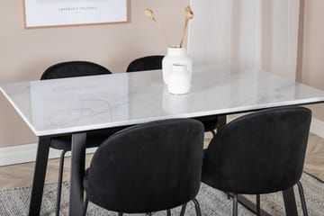 Admira Matgrupp 140 cm inkl 4 Foyos Stolar - Marmor/Vit/Svart - Möbler - Bord & matgrupp - Matgrupp