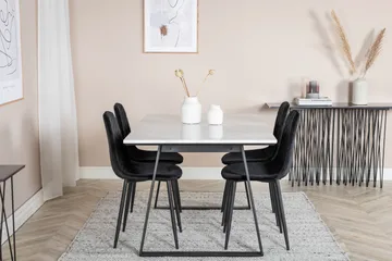 Admira Matgrupp 140 cm inkl 4 Ypas Stolar - Marmor/Vit/Svart - Möbler - Bord & matgrupp - Matgrupp