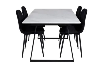 Admira Matgrupp 140 cm inkl 4 Ypas Stolar - Marmor/Vit/Svart - Möbler - Bord & matgrupp - Matgrupp