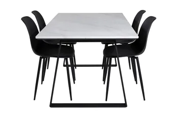Admira Matgrupp 140 cm inkl 4 Ypas Stolar - Marmor/Vit/Svart - Möbler - Bord & matgrupp - Matgrupp