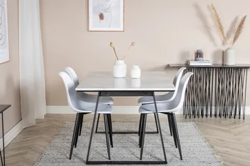 Admira Matgrupp 140 cm inkl 4 Ypas Stolar - Marmor/Vit/Svart - Möbler - Bord & matgrupp - Matgrupp