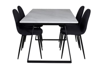 Admira Matgrupp 140 cm inkl 4 Ypas Stolar - Marmor/Vit/Svart - Möbler - Bord & matgrupp - Matgrupp