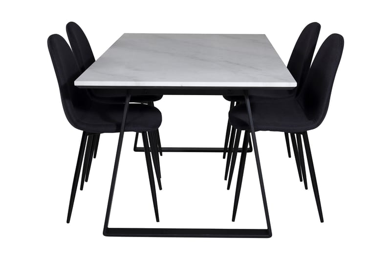 Admira Matgrupp 140 cm inkl 4 Ypas Stolar - Marmor/Vit/Svart - Möbler - Bord & matgrupp - Matgrupp