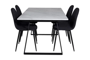 Admira Matgrupp 140 cm inkl 4 Ypas Stolar - Marmor/Vit/Svart - Möbler - Bord & matgrupp - Matgrupp