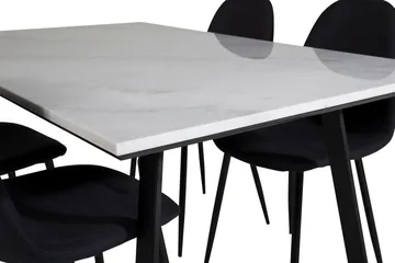 Admira Matgrupp 140 cm inkl 4 Ypas Stolar - Marmor/Vit/Svart - Möbler - Bord & matgrupp - Matgrupp