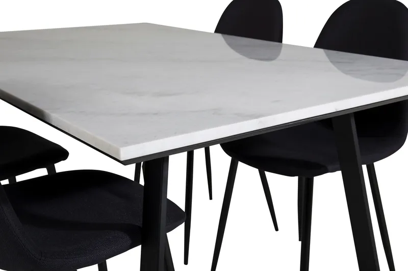 Admira Matgrupp 140 cm inkl 4 Ypas Stolar - Marmor/Vit/Svart - Möbler - Bord & matgrupp - Matgrupp