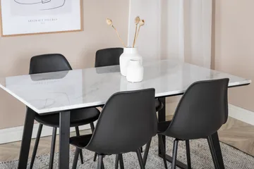Admira Matgrupp 140 cm inkl 4 Ypas Stolar - Marmor/Vit/Svart - Möbler - Bord & matgrupp - Matgrupp