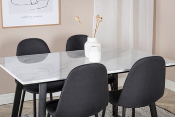 Admira Matgrupp 140 cm inkl 4 Ypas Stolar - Marmor/Vit/Svart - Möbler - Bord & matgrupp - Matgrupp
