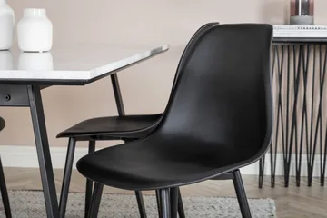 Admira Matgrupp 140 cm inkl 4 Ypas Stolar - Marmor/Vit/Svart - Möbler - Bord & matgrupp - Matgrupp