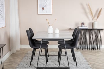 Admira Matgrupp 140 cm inkl 4 Ypas Stolar - Marmor/Vit/Svart - Möbler - Bord & matgrupp - Matgrupp