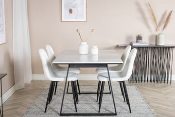 Admira Matgrupp 140 cm inkl 4 Ypas Stolar - Marmor/Vit/Svart - Möbler - Bord & matgrupp - Matgrupp