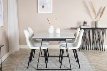 Admira Matgrupp 140 cm inkl 4 Ypas Stolar - Marmor/Vit/Svart - Möbler - Bord & matgrupp - Matgrupp