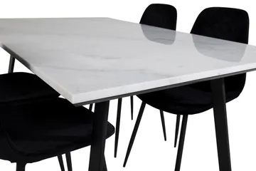 Admira Matgrupp 140 cm inkl 4 Ypas Stolar - Marmor/Vit/Svart - Möbler - Bord & matgrupp - Matgrupp