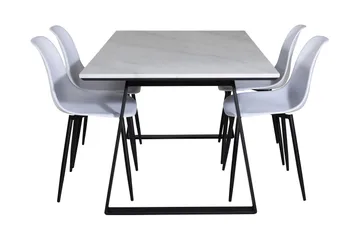 Admira Matgrupp 140 cm inkl 4 Ypas Stolar - Marmor/Vit/Svart - Möbler - Bord & matgrupp - Matgrupp