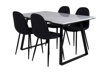 Admira Matgrupp 140 cm inkl 4 Ypas Stolar - Marmor/Vit/Svart - Möbler - Bord & matgrupp - Matgrupp