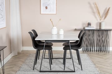 Admira Matgrupp 140 cm inkl 4 Ypas Stolar - Marmor/Vit/Svart - Möbler - Bord & matgrupp - Matgrupp