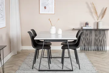 Admira Matgrupp 140 cm inkl 4 Ypas Stolar - Marmor/Vit/Svart - Möbler - Bord & matgrupp - Matgrupp