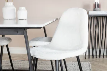 Admira Matgrupp 140 cm inkl 4 Ypas Stolar - Marmor/Vit/Svart - Möbler - Bord & matgrupp - Matgrupp