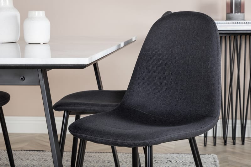 Admira Matgrupp 140 cm inkl 4 Ypas Stolar - Marmor/Vit/Svart - Möbler - Bord & matgrupp - Matgrupp