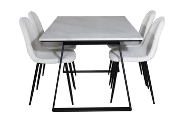 Admira Matgrupp 140 cm inkl 4 Ypas Stolar - Marmor/Vit/Svart - Möbler - Bord & matgrupp - Matgrupp