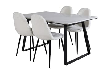Admira Matgrupp 140 cm inkl 4 Ypas Stolar - Marmor/Vit/Svart - Möbler - Bord & matgrupp - Matgrupp