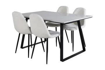 Admira Matgrupp 140 cm inkl 4 Ypas Stolar - Marmor/Vit/Svart - Möbler - Bord & matgrupp - Matgrupp