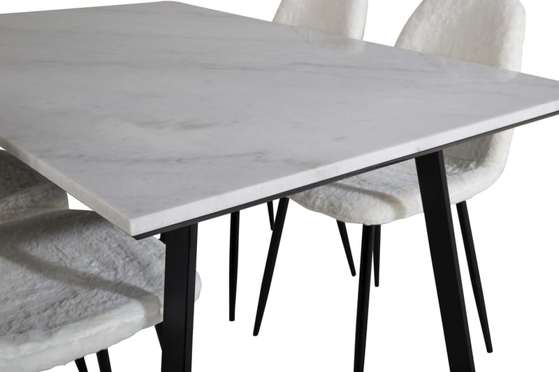 Admira Matgrupp 140 cm inkl 4 Ypas Stolar - Marmor/Vit/Svart - Möbler - Bord & matgrupp - Matgrupp