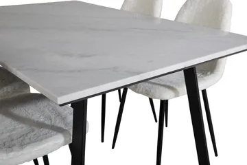 Admira Matgrupp 140 cm inkl 4 Ypas Stolar - Marmor/Vit/Svart - Möbler - Bord & matgrupp - Matgrupp