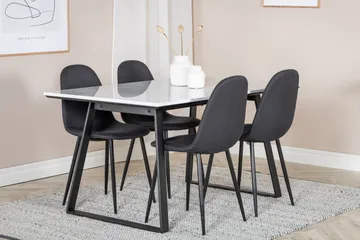 Admira Matgrupp 140 cm inkl 4 Ypas Stolar - Marmor/Vit/Svart - Möbler - Bord & matgrupp - Matgrupp