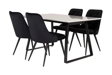 Admira Matgrupp med 4 Valera Lyx Sammetstol - Möbler - Bord & matgrupp - Matgrupp