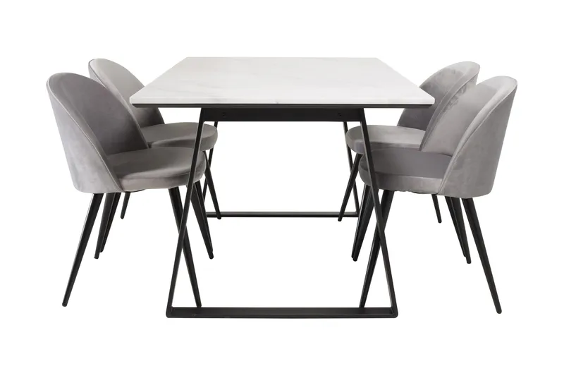 Admira Matgrupp med 4 Valerie Köksstol Sammet - Möbler - Bord & matgrupp - Matgrupp