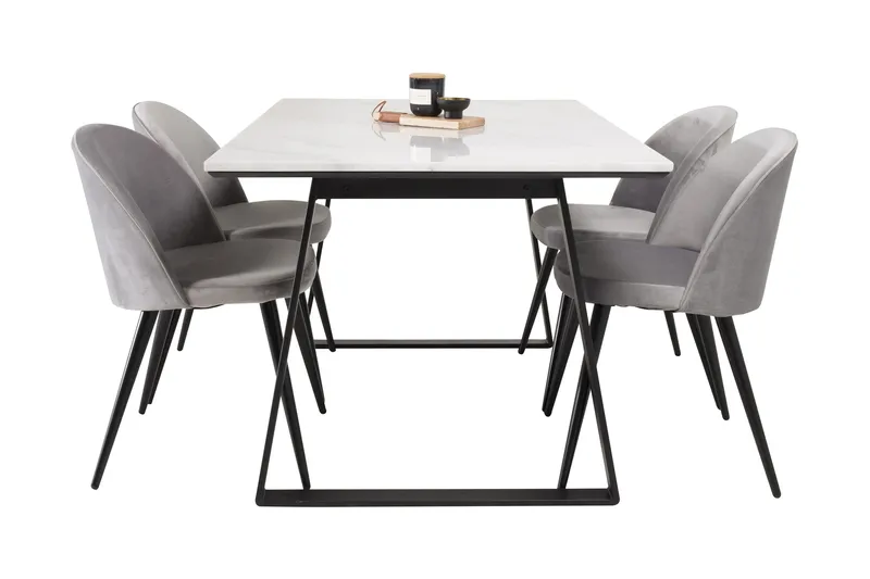 Admira Matgrupp med 4 Valerie Köksstol Sammet - Möbler - Bord & matgrupp - Matgrupp