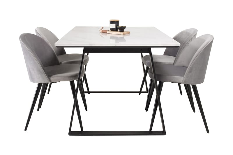 Admira Matgrupp med 4 Valerie Köksstol Sammet - Möbler - Bord & matgrupp - Matgrupp